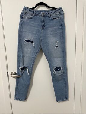 Light Blue Distressed Boyfriend Jeans